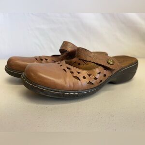 Cobb Hill by New Balance REVlite Leather Clogs 9.5M Brown Comfort Slip-On Shoes